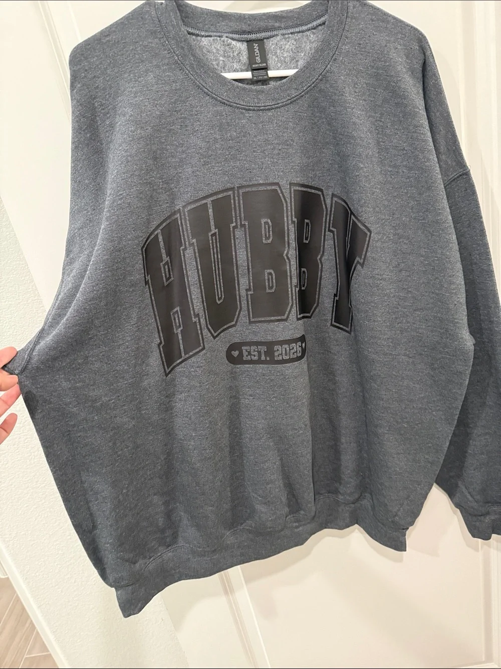 Hubby Graphic Crewneck Sweatshirt - Gray
